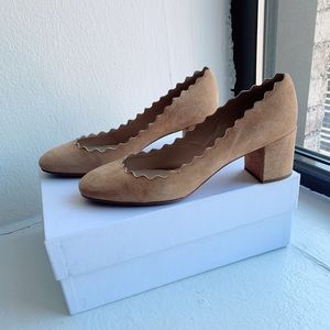 Chloe suede scallop shoe sz 38